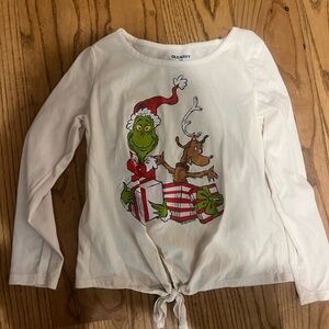 Old Navy Kids White Grinch Long Sleeve Tee